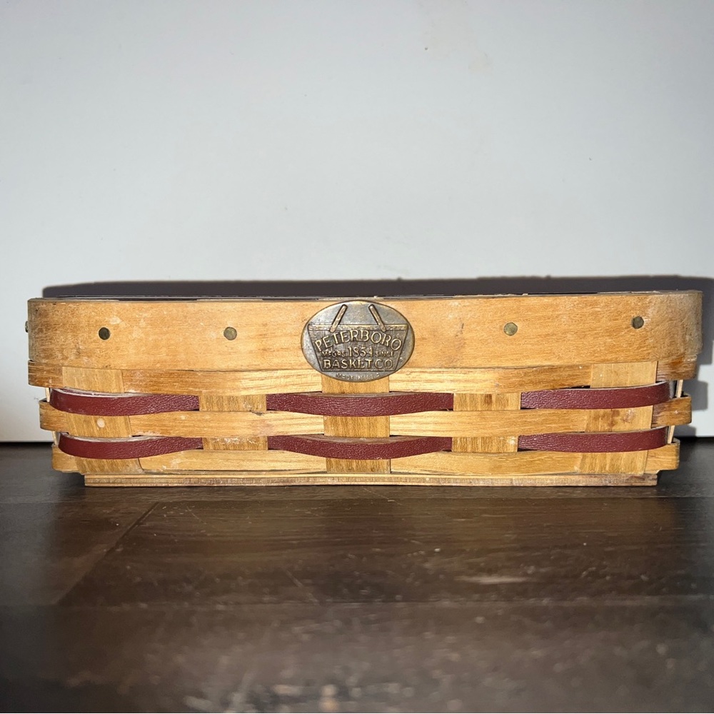 Peterboro Basket Co Oblong Basket w/ Removable Plastic Liner 9.5" x 4.5" x 2.5"